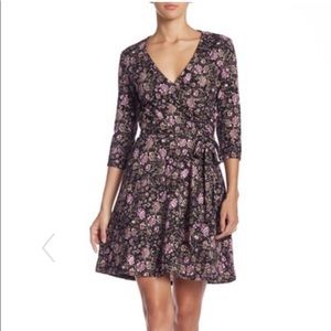 BE BOP. Floral Print Wrap Sweater Dress. Size L